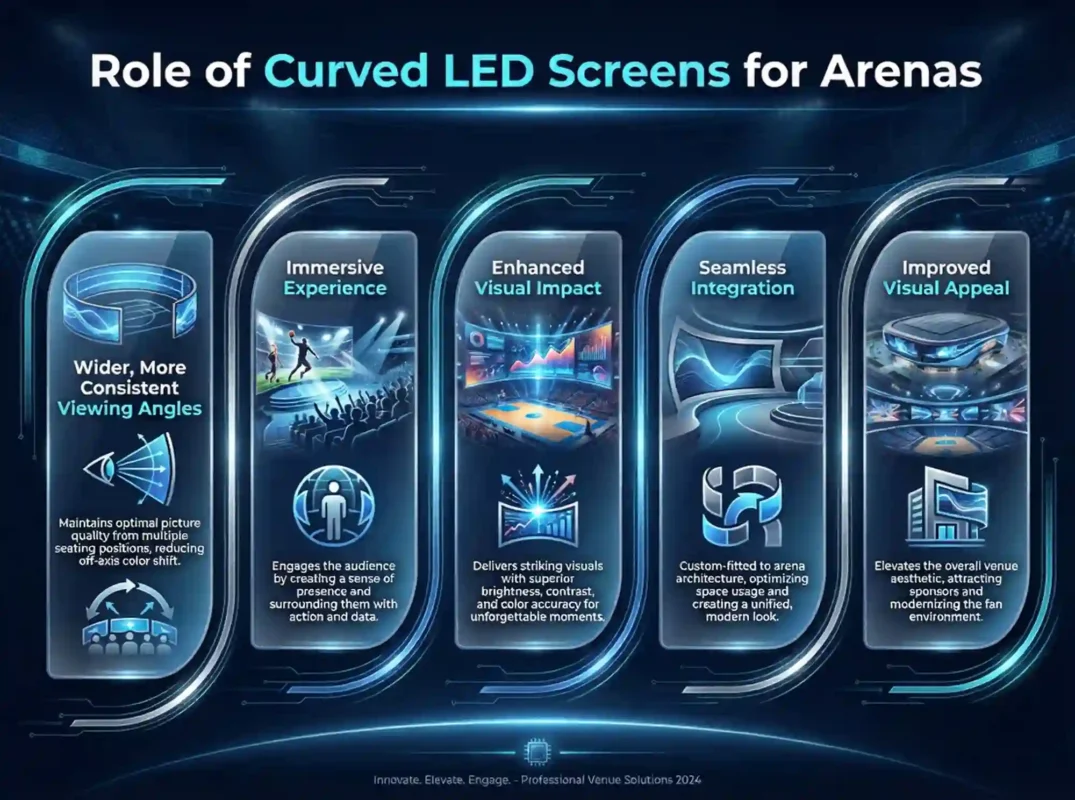 What is the role of curved led screens for arenas