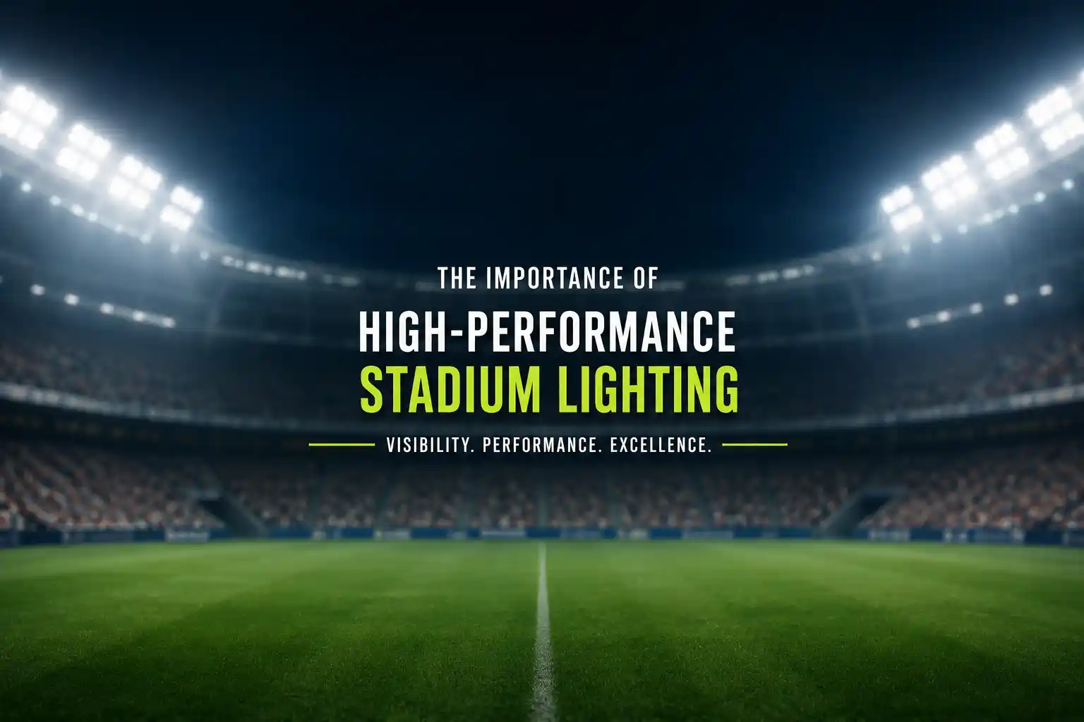 Blurred stadium with high-performance lighting