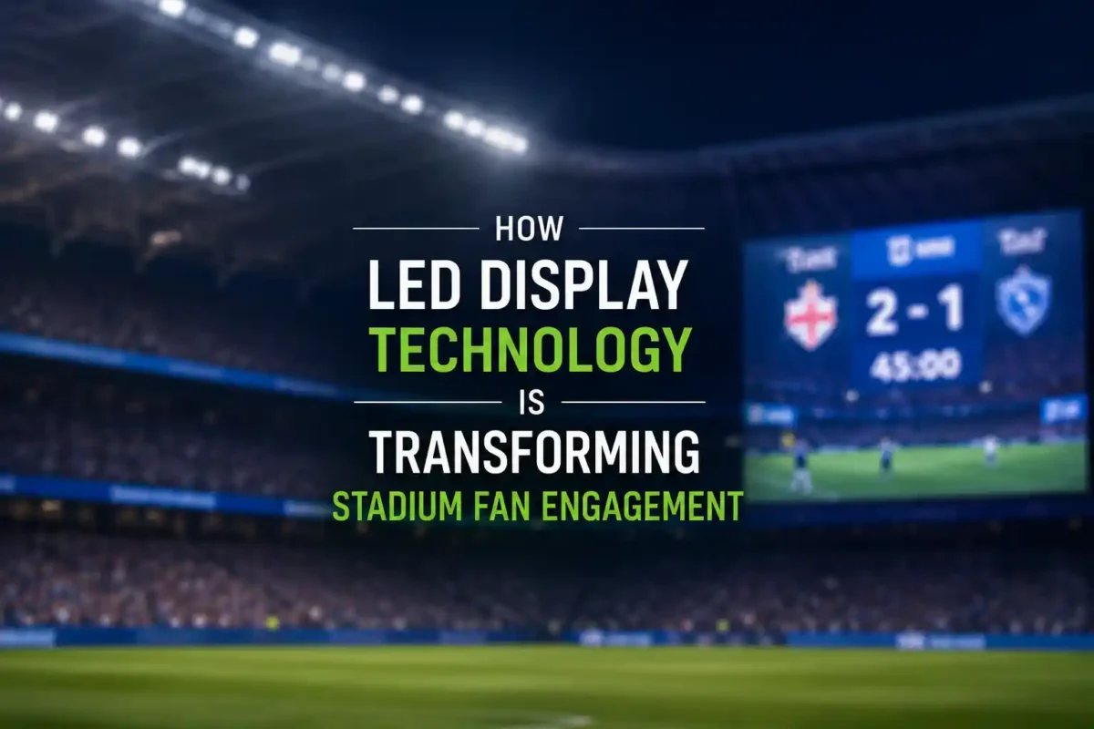 Blurred stadium background with LED display technology